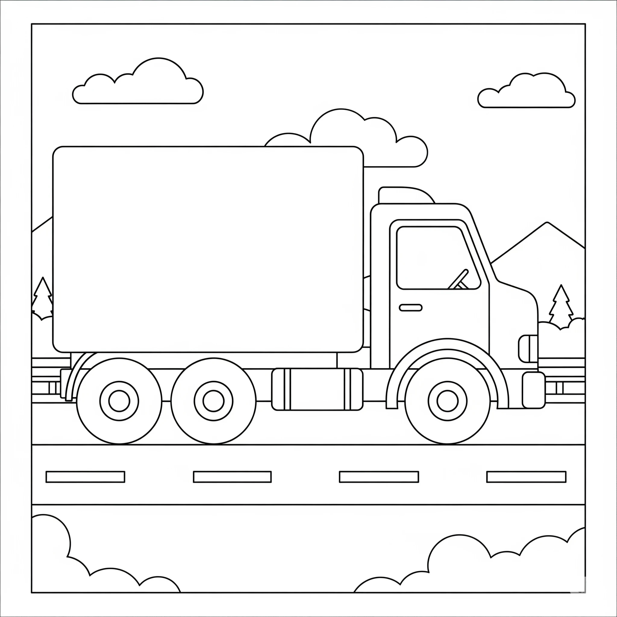 Gambar Gambar Mewarnai Mobil Box siap untuk diwarnai